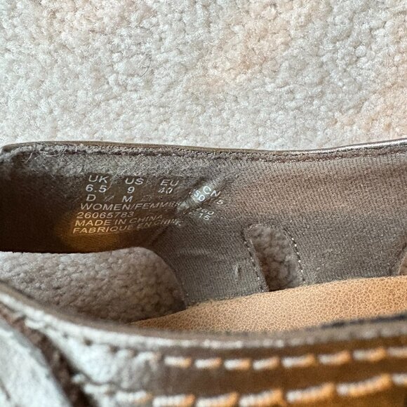 Clarks Women's Sandals Size 9 Bronze Metallic Leather Wedge slide 15260 - Picture 10 of 10